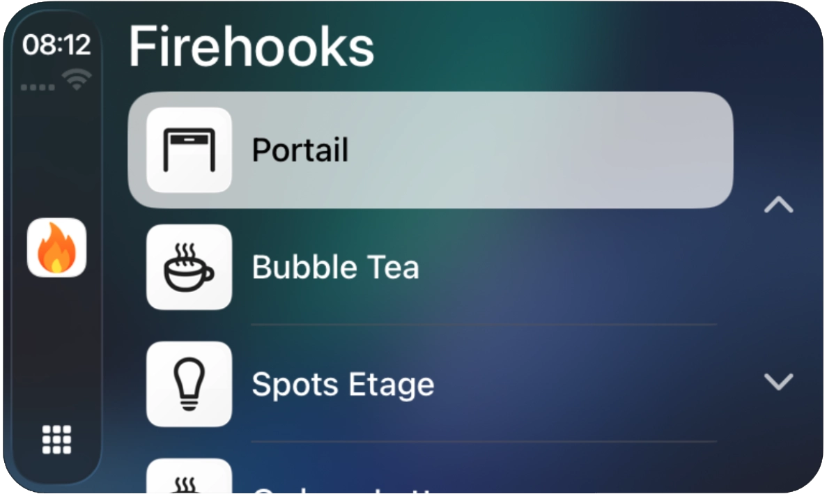 Firehook on CarPlay screenshot